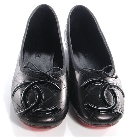 black quilted chanel flats|chanel ballet flats size 41.